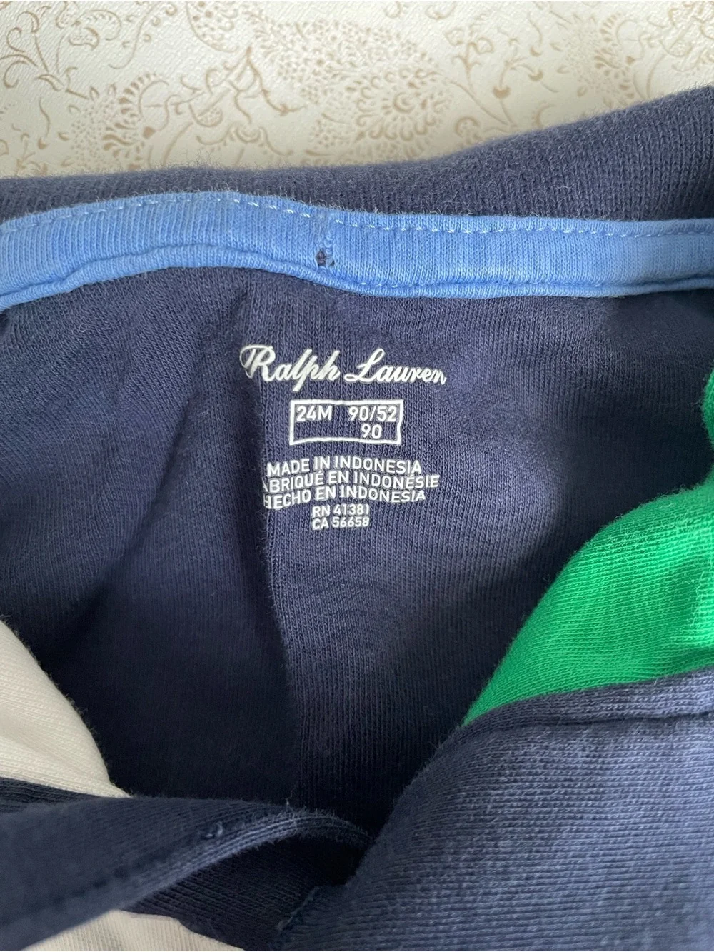 Ralph Lauren Polo Romper Kids 24M Patchwork Colorblock Short Sleeve Pony Logo